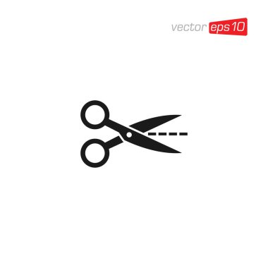 Makas Kesme Simgesi Tasarım Vektörü