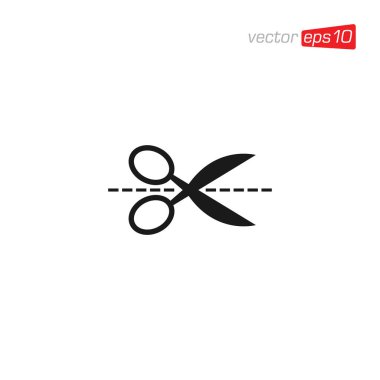 Makas Kesme Simgesi Tasarım Vektörü