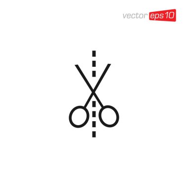 Makas Kesme Simgesi Tasarım Vektörü