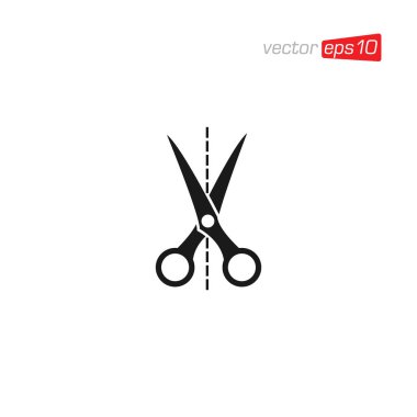 Makas Kesme Simgesi Tasarım Vektörü