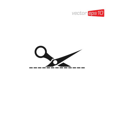 Makas Kesme Simgesi Tasarım Vektörü