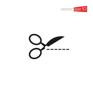 Makas Kesme Simgesi Tasarım Vektörü