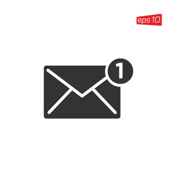 Messaggio Notifica Email Icona Logo Design — Vettoriale Stock