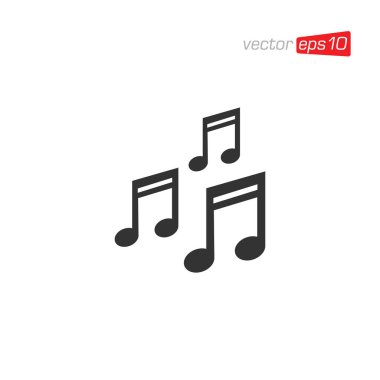 Müzik Notaları ve Melodi Simgesi Tasarım Vektörü
