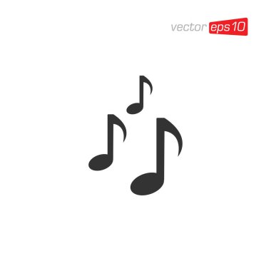 Müzik Notaları ve Melodi Simgesi Tasarım Vektörü