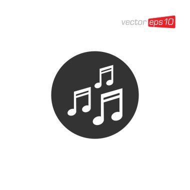 Müzik Notaları ve Melodi Simgesi Tasarım Vektörü