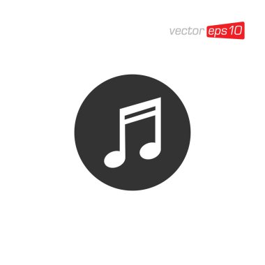 Müzik Notaları ve Melodi Simgesi Tasarım Vektörü
