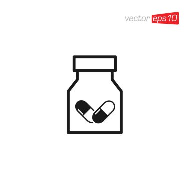 İlaç Kapsülü Tıp Simgesi Tasarım Vektörü