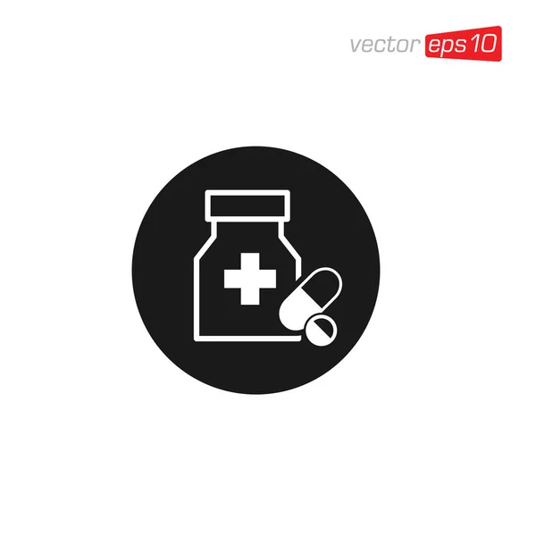 Pilule Capsule Médecine Icône Design Vecteur — Image vectorielle