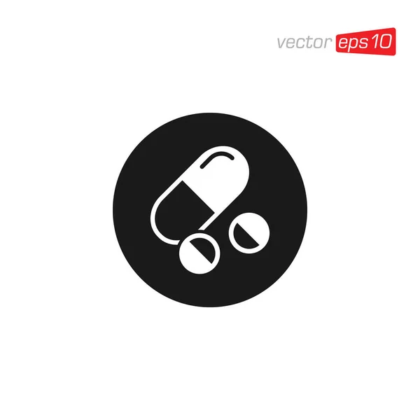 Pill Capsule Medicine Icon Design Vector — 스톡 벡터