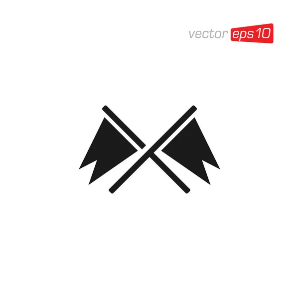 Bandera Flat Icon Design Vector — Archivo Imágenes Vectoriales