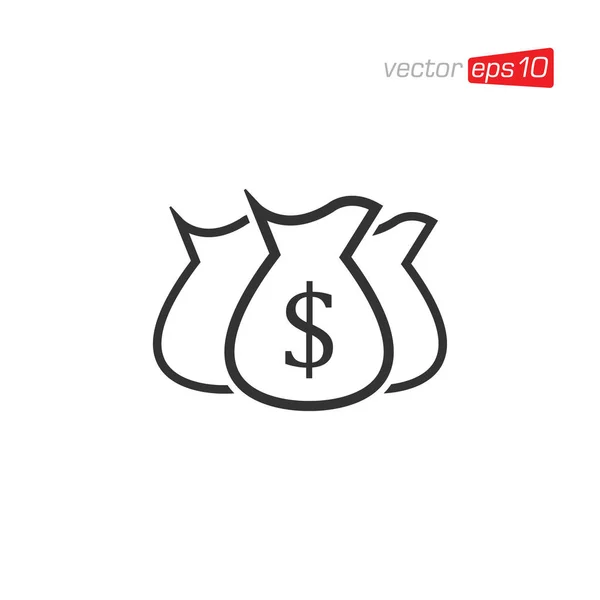 Money Bag Icon Design Vector — Stock Vector