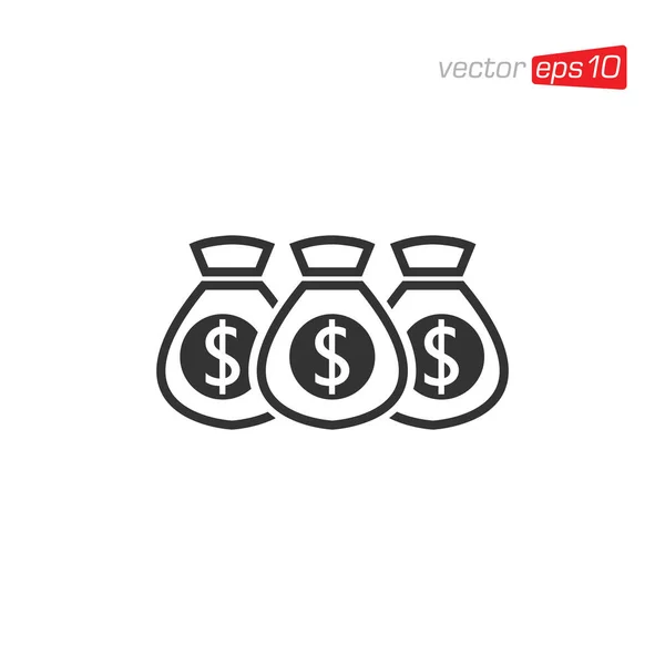 Money Bag Icon Design Vector — Vector de stoc