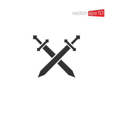 Kılıç Simgesi Tasarım Vektörü İllüstrasyonu