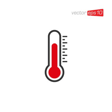 Termometre Simgesi Tasarım Vektörü İllüstrasyonu