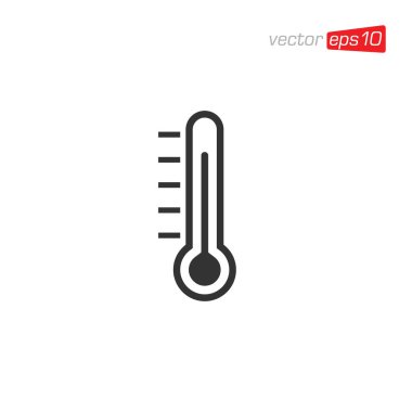 Termometre Simgesi Tasarım Vektörü İllüstrasyonu