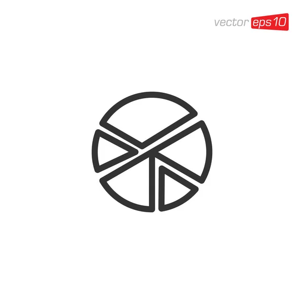 Pie Circle Chart Icon Design Vector — 스톡 벡터