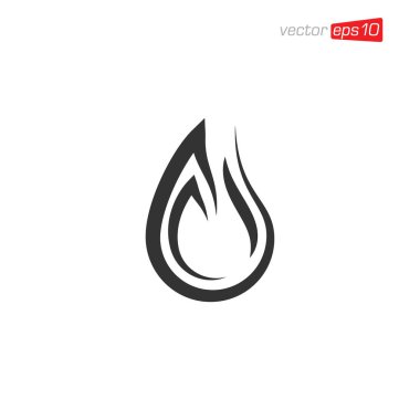 Ateş Simgesi Tasarım Vektörü illüstrasyonu