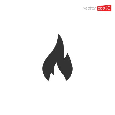 Ateş Simgesi Tasarım Vektörü illüstrasyonu