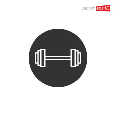 Barbell Flat Icon Design Illustration
