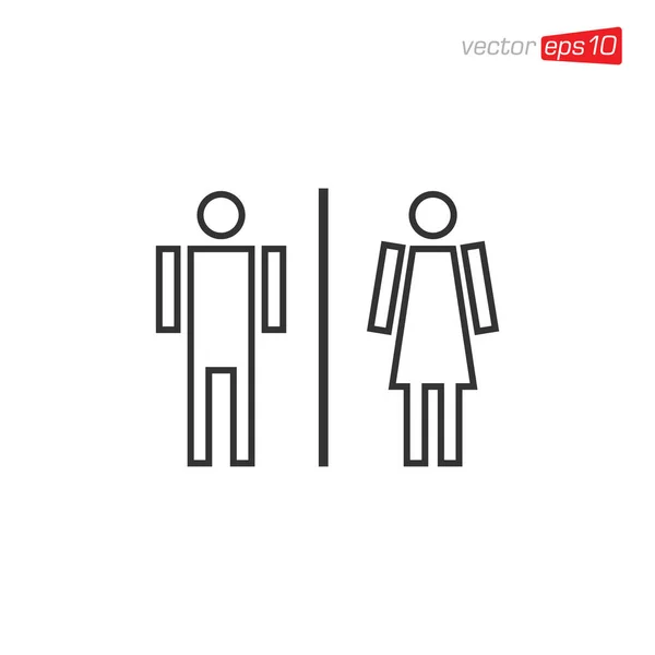 Toilet Man Women Icon Design Illustrator — Image vectorielle