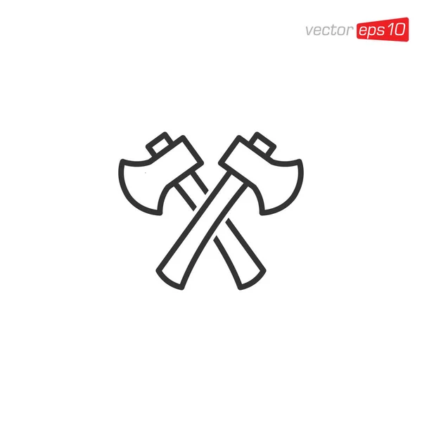 Axe Flat Icon Logo Illustration — Vetor de Stock
