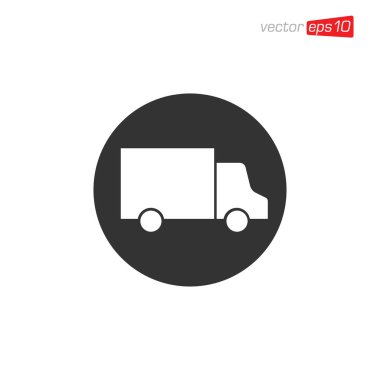 Kamyon Teslimatı Simgesi Tasarım İllüstrasyonu