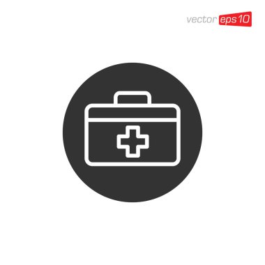 İlk Yardım Kit Simgesi Tasarım Vektörü