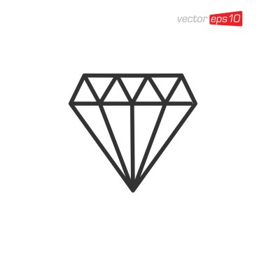 Elmas Mücevher Simgesi Tasarım Vektörü