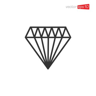 Elmas Mücevher Simgesi Tasarım Vektörü