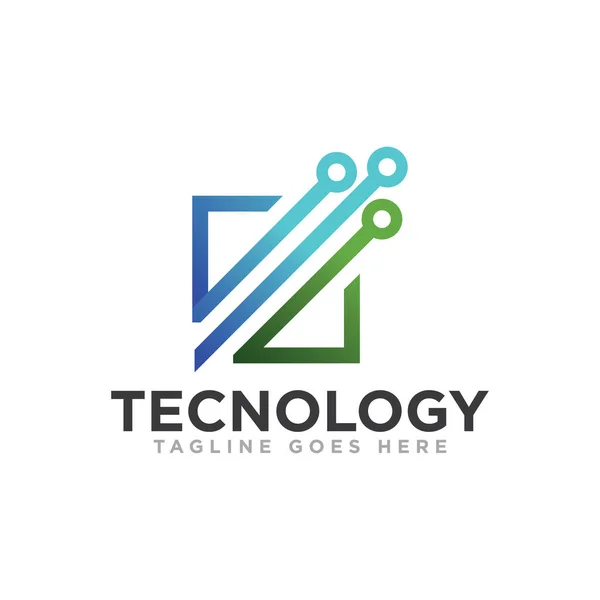 Technologie Logo Icône Design Vecteur — Image vectorielle