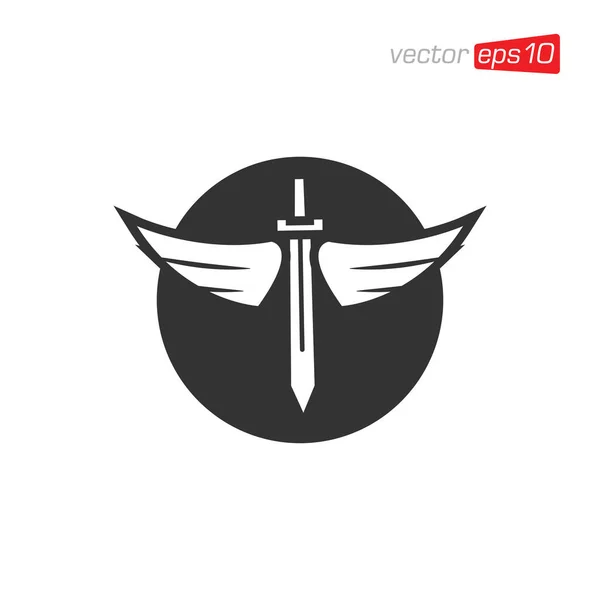 Espada Icono Logo Diseño Vector — Archivo Imágenes Vectoriales