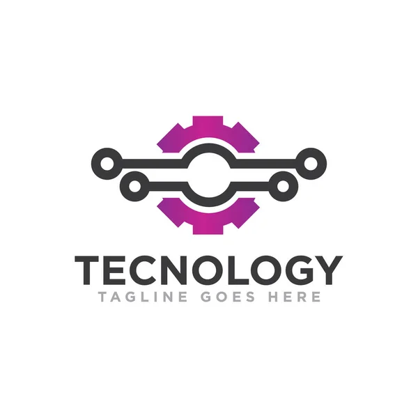 Technologie Logo Icône Design Vecteur — Image vectorielle