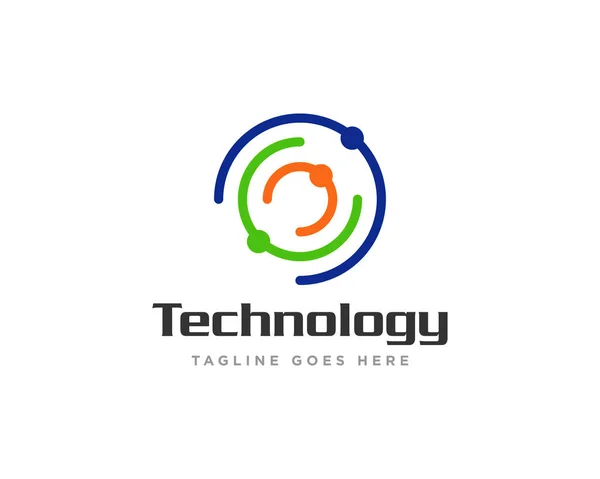 Teknoloji Logosu Simgesi Tasarım Vektörü — Stok Vektör