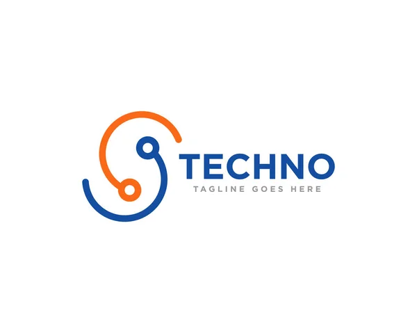 Logo Technologiczne Wektor Projektowania Ikon — Wektor stockowy