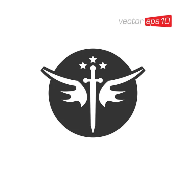 Espada Icono Logo Diseño Vector — Archivo Imágenes Vectoriales