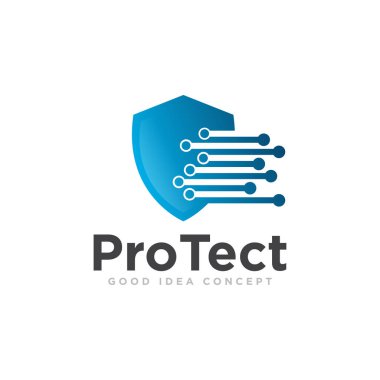 Kalkan Koruma Logosu Simgesi Tasarım Vektörü