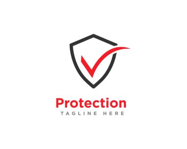 Kalkan Koruma Logosu Simgesi Tasarım Vektörü
