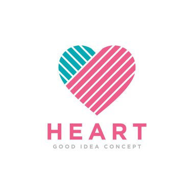 kalp sevgisi logo tasarım vektörü