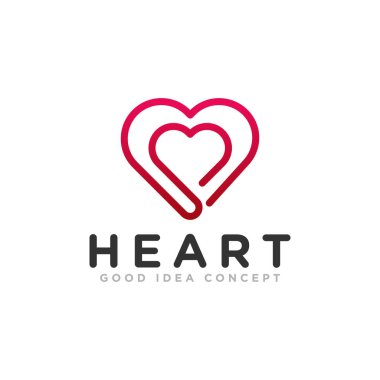 kalp sevgisi logo tasarım vektörü