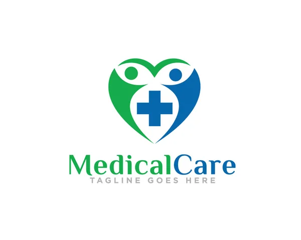 Cuidados Médicos Logo Design Vector —  Vetores de Stock