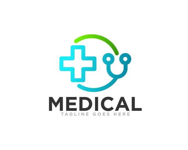 Vector Diseño Logotipo Atención Médica — Archivo Imágenes Vectoriales