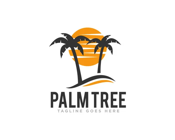 Palm Tree Logo Design Vector — Stock Vector