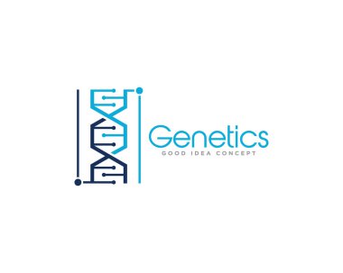 DNA Logo Simgesi Tasarım Vektörü