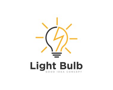 Ampul Logosu Simgesi Tasarım Vektörü
