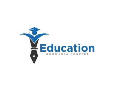 Eğitim ve Mezuniyet Logosu Tasarım Vektörü