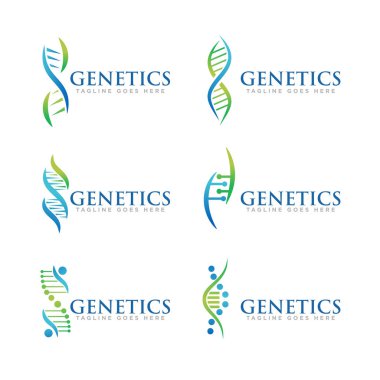 DNA Logo Simgesi Tasarım Vektörü