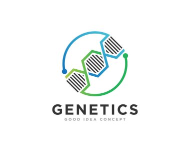 DNA Logo Simgesi Tasarım Vektörü