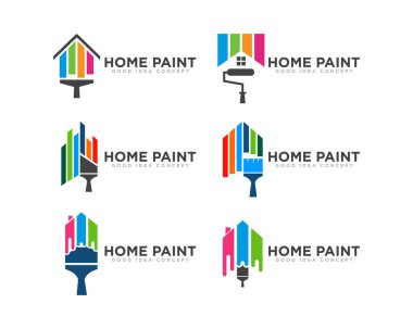 ev boya logosu tasarım vektör