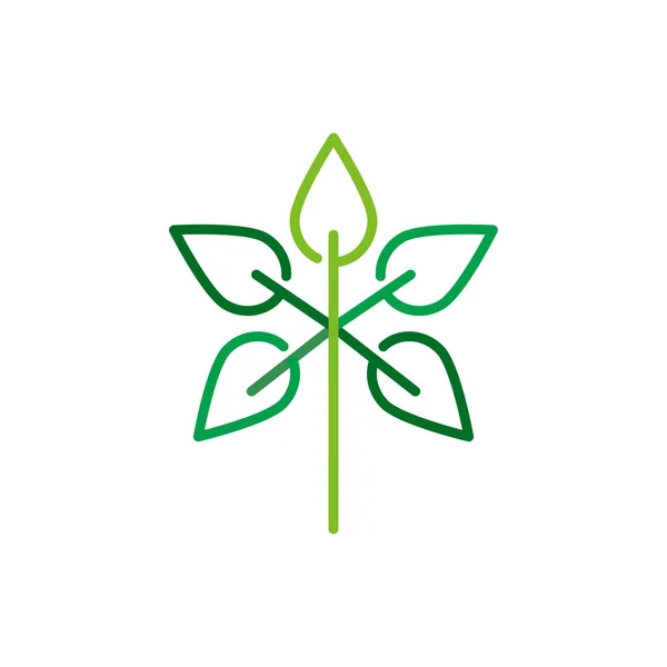 Blad Natuur Logo Ontwerp Vector — Stockvector